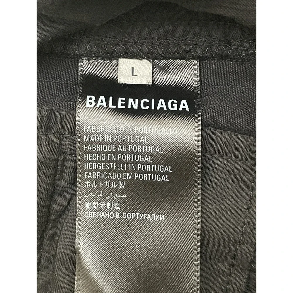 Balenciaga Flared Cargo Pants Unisex Large Black 34x34 Ripstop Convertible